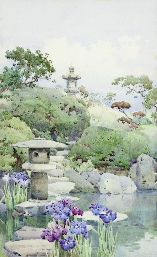 Художник Ella du Cane (1880 1940). Прогулка по Японскому саду2 (1)
